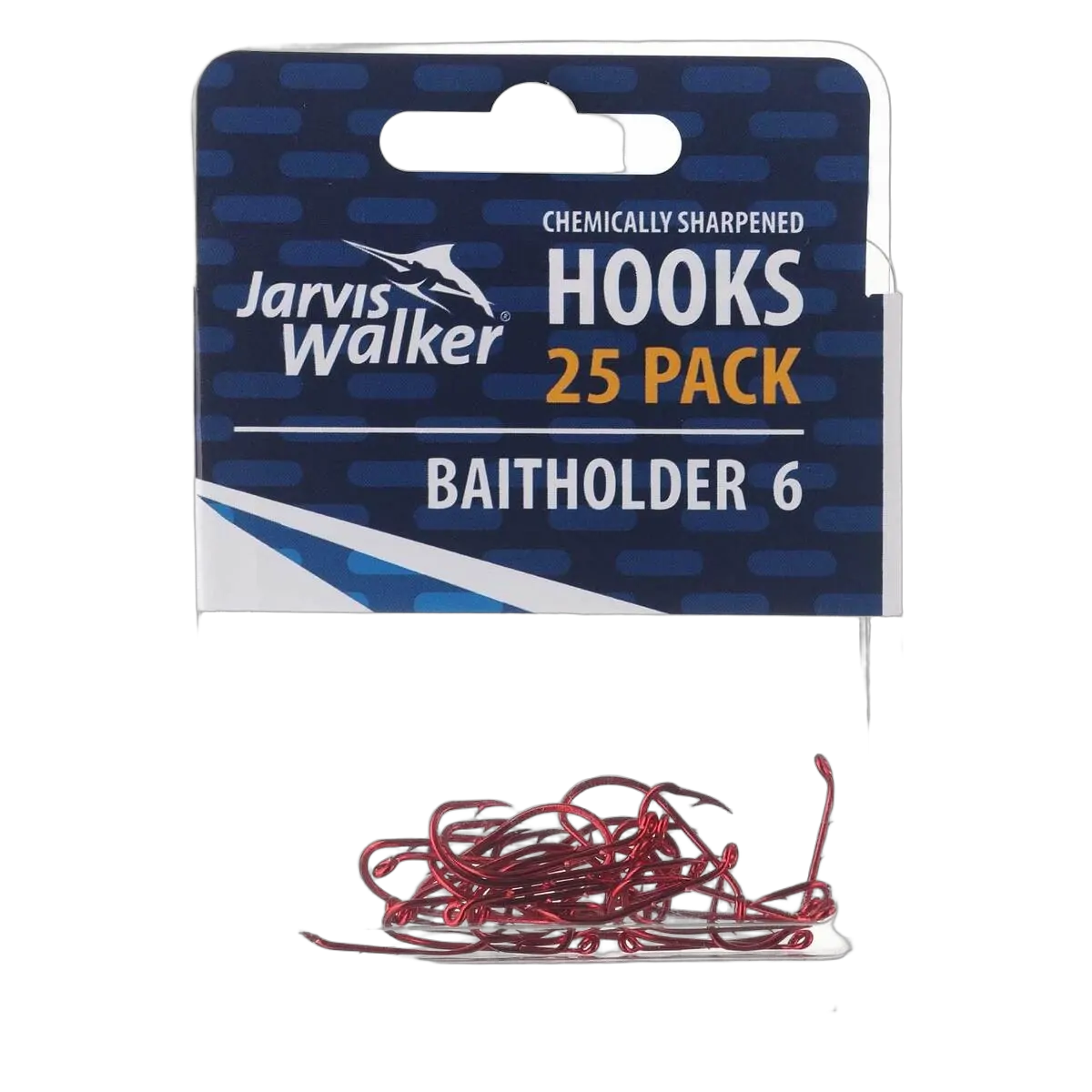 JW C/S Red Baitholder Hooks - Sz 6 - PK/25
