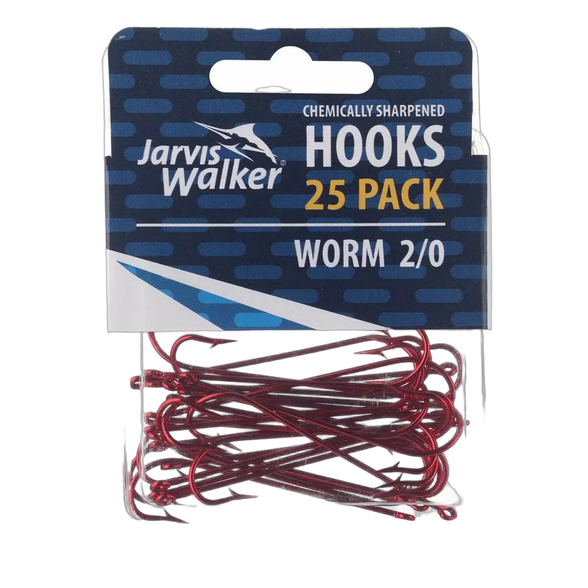 JW C/S Red Worm Hooks - Sz 2/0 - PK/25