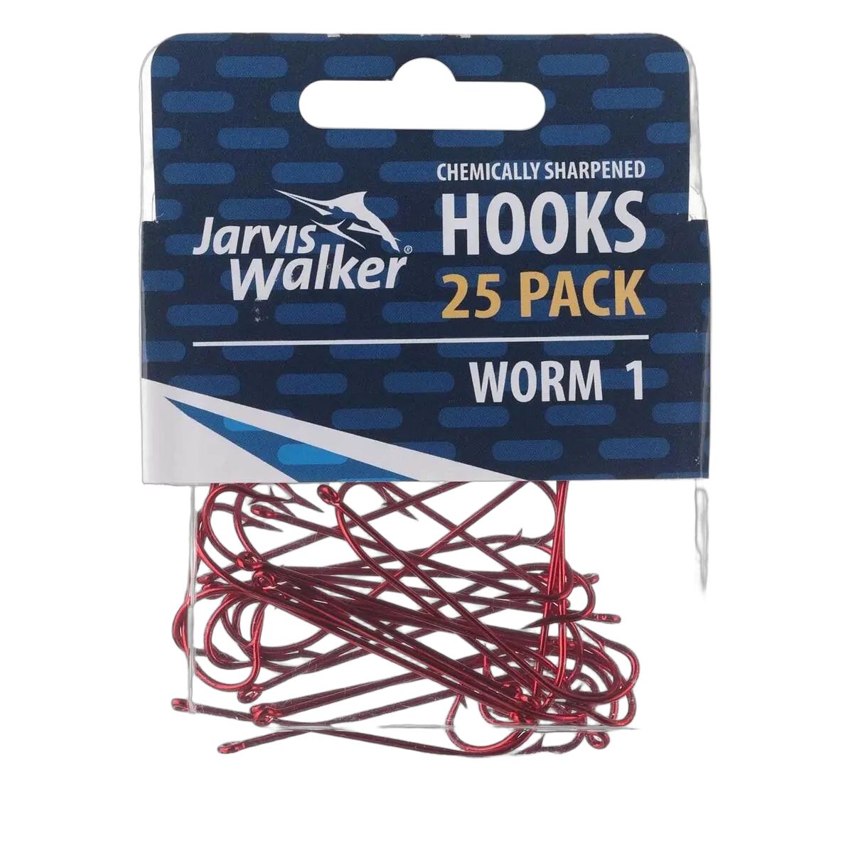 JW C/S Red Worm Hooks - Sz 1 - PK/25