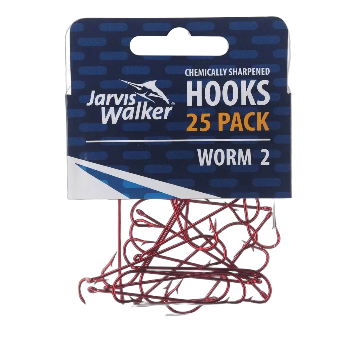 JW C/S Red Worm Hooks - Sz 2 - PK/25