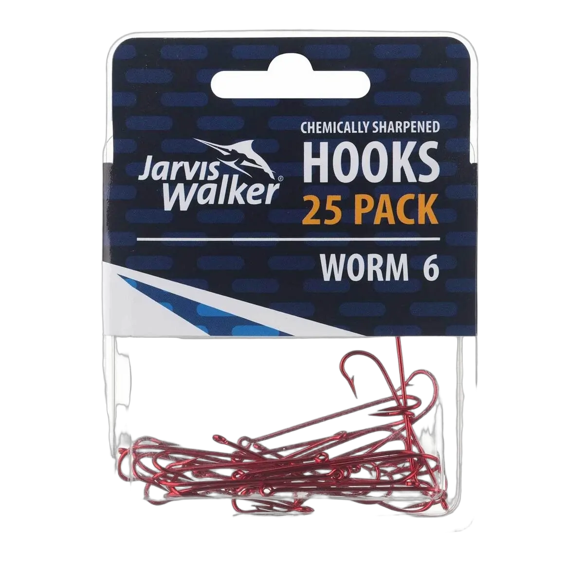 JW C/S Red Worm Hooks - Sz 6 - PK/25