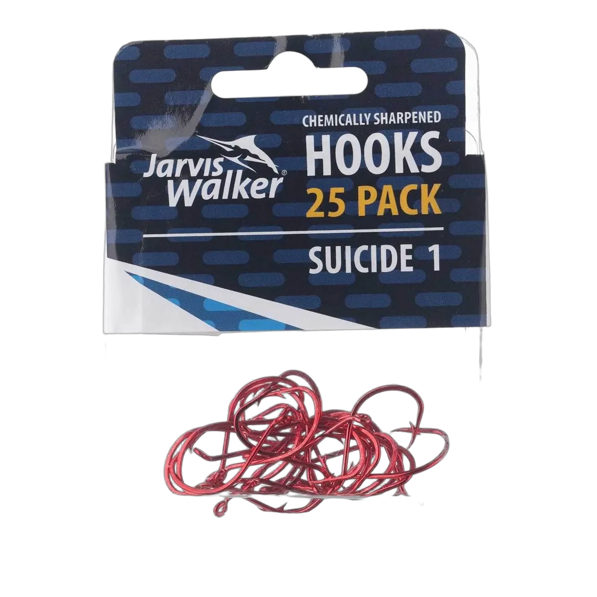 JW C/S Red Suicide Hooks - Sz 1 - PK/25