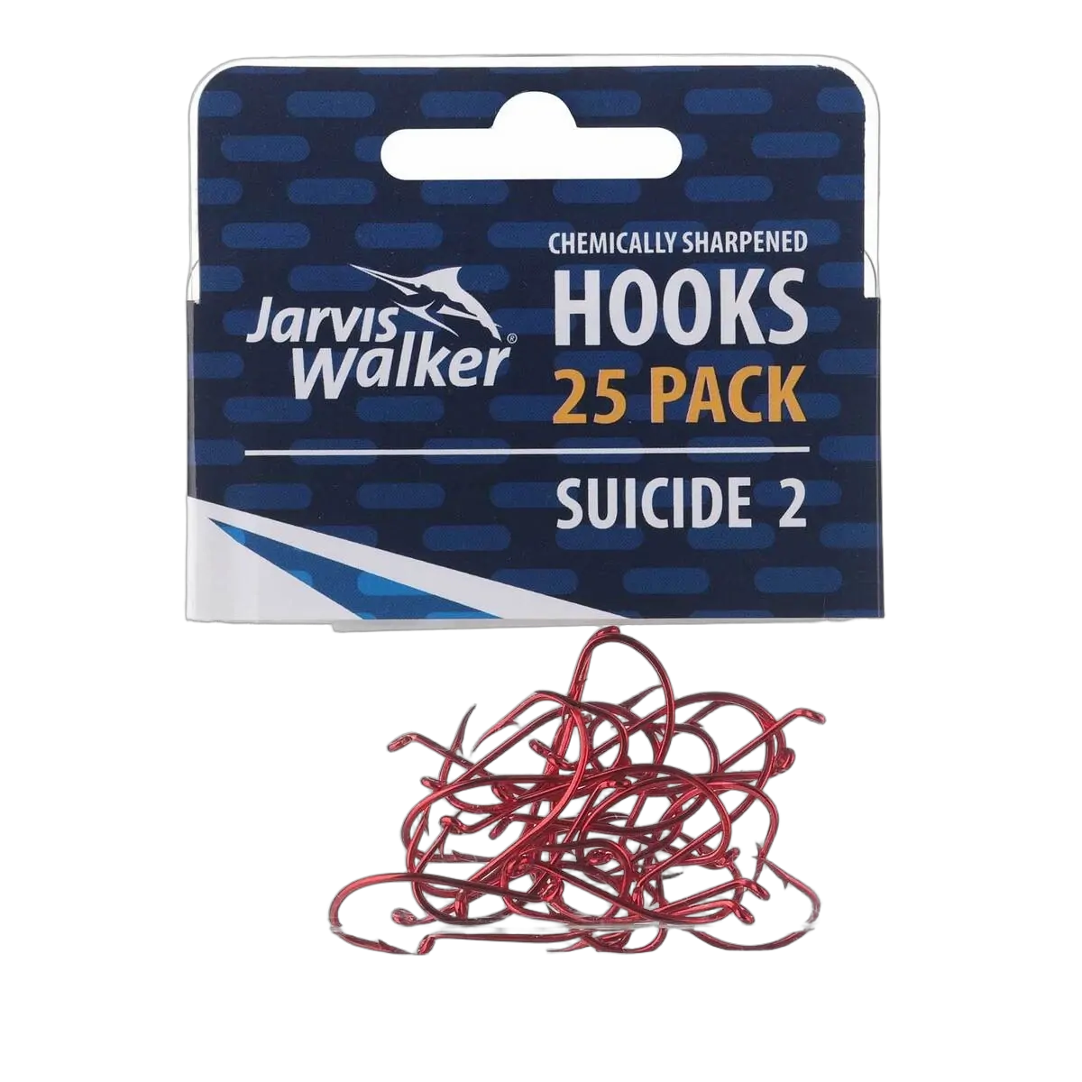 JW C/S Red Suicide Hooks - Sz 2 - PK/25