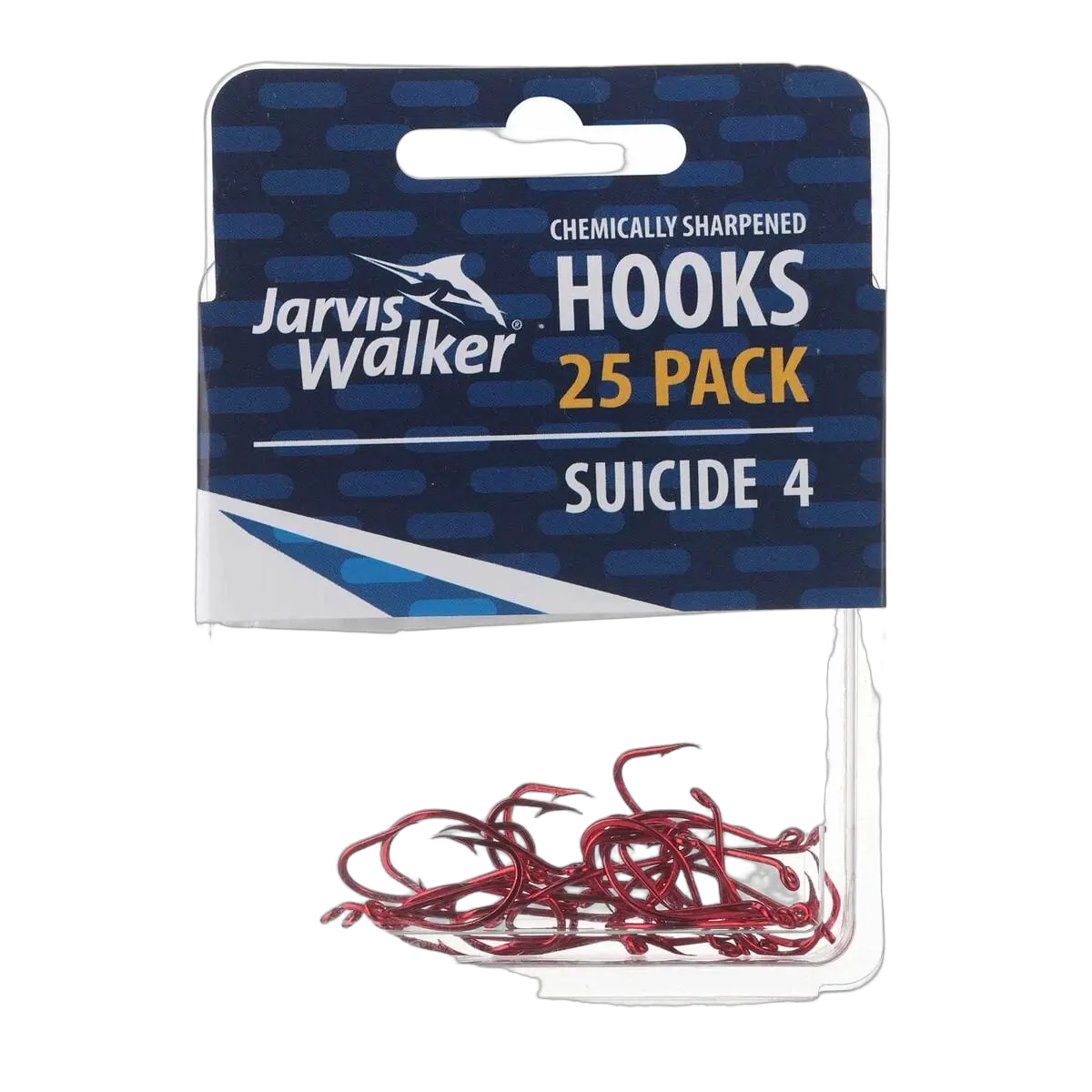 JW C/S Red Suicide Hooks - Sz 4 - PK/25