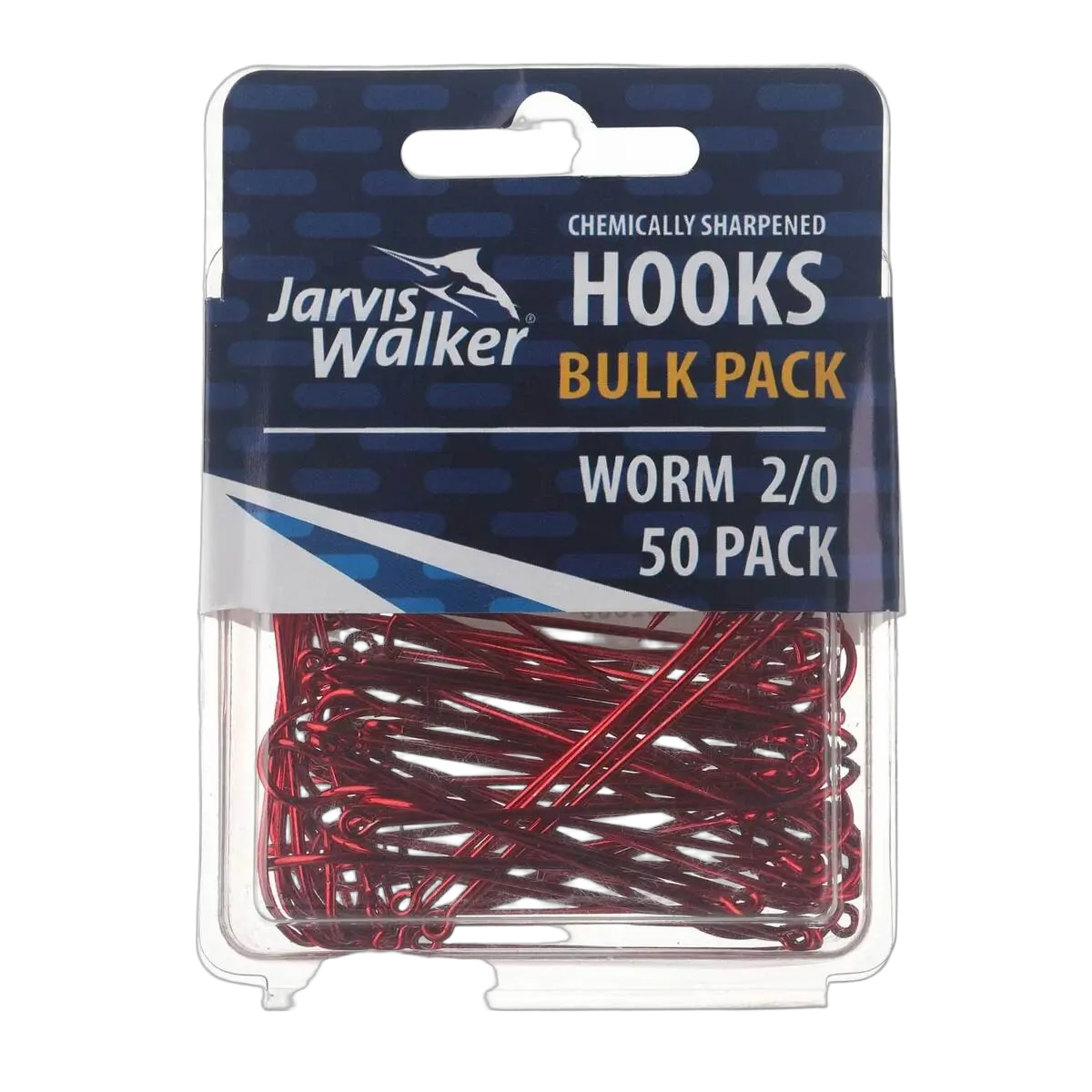 JW C/S Red Worm Hooks - Sz 2/0 - PK/50