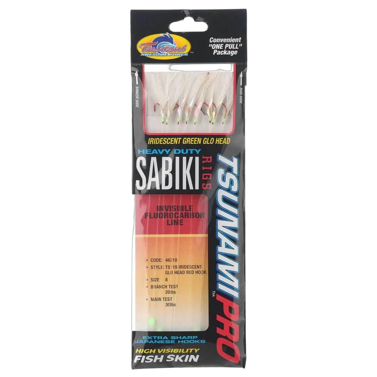 TS119 Iridescent Glo Head 8 Red Hooks - Sz 8 - PK/1