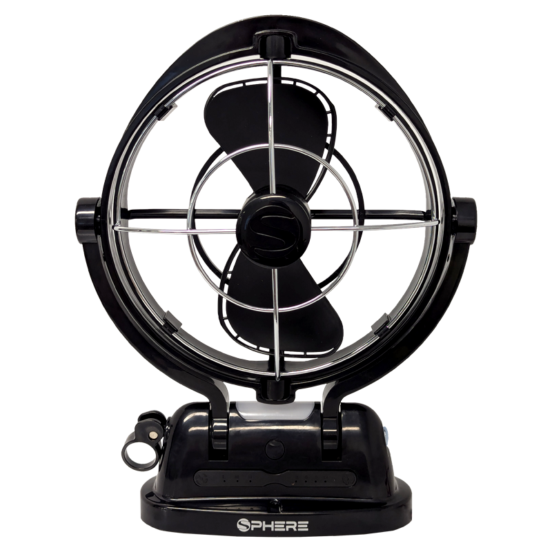 Sphere Viento Fan & Light With Usb A&C Outputs + Remote | Black