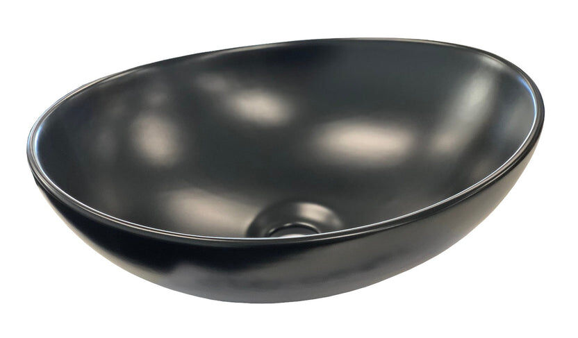 Coast to Coast Ceramic Bathroom Oval Basin (405x330x145mm) - Matt Black. W1115B