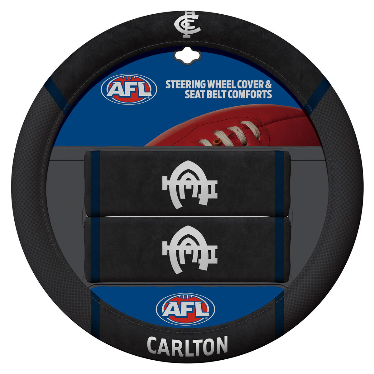 Sperling AFL Steering Wheel Cover Set - Carlton