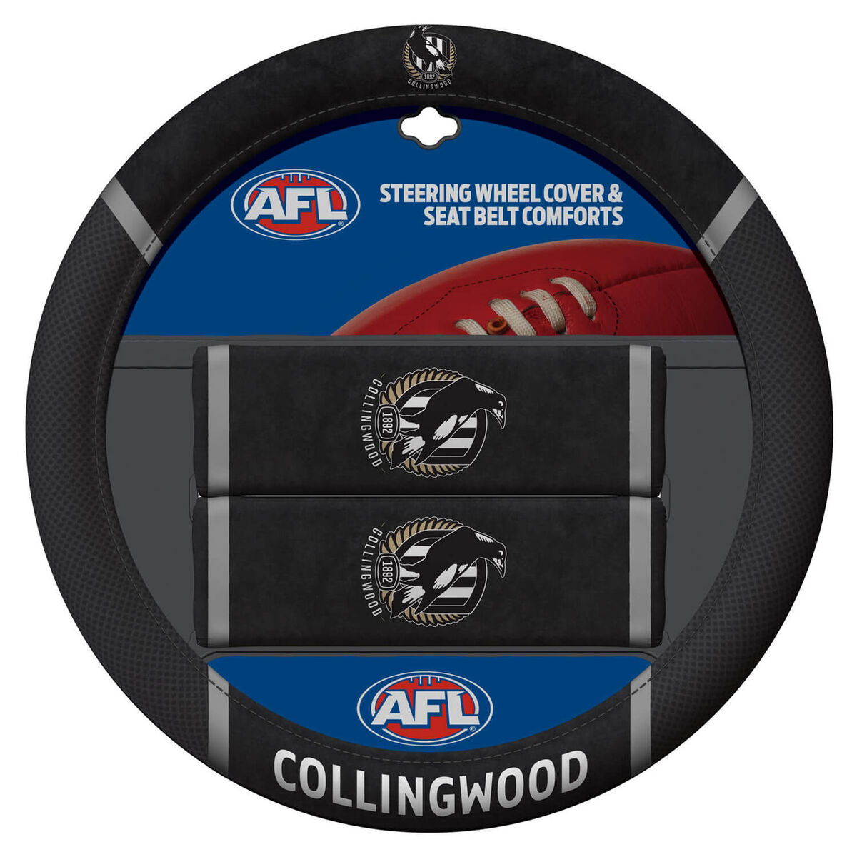 Sperling AFL Steering Wheel Cover Set - Collingwood