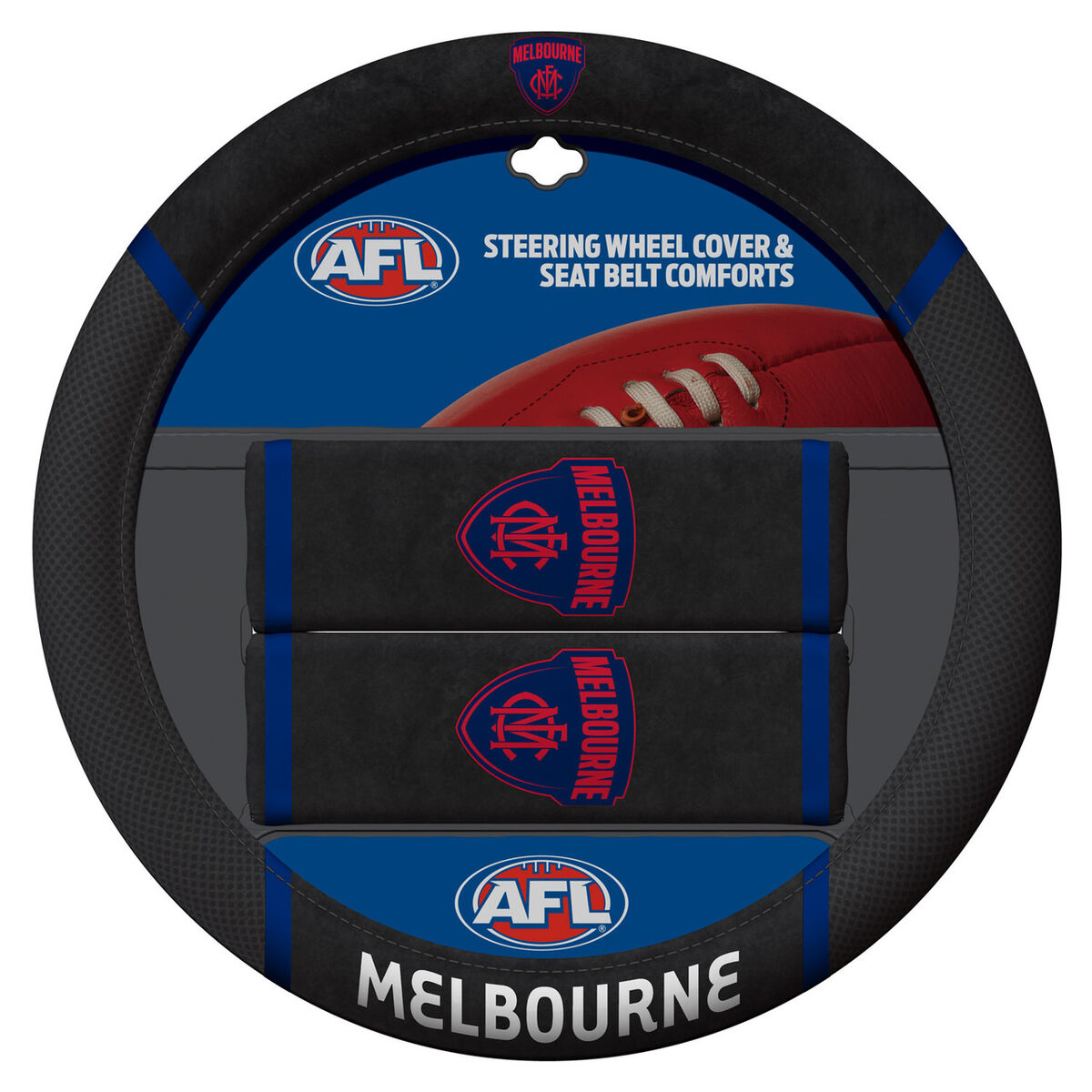 Sperling AFL Steering Wheel Cover Set - Melbourne 'Demons'