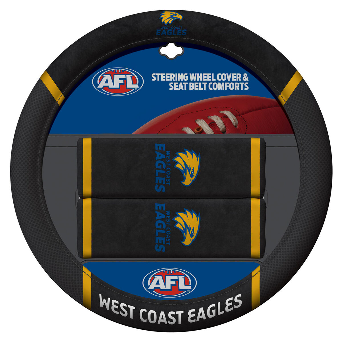 Sperling AFL Steering Wheel Cover Set - West Coast Eagles