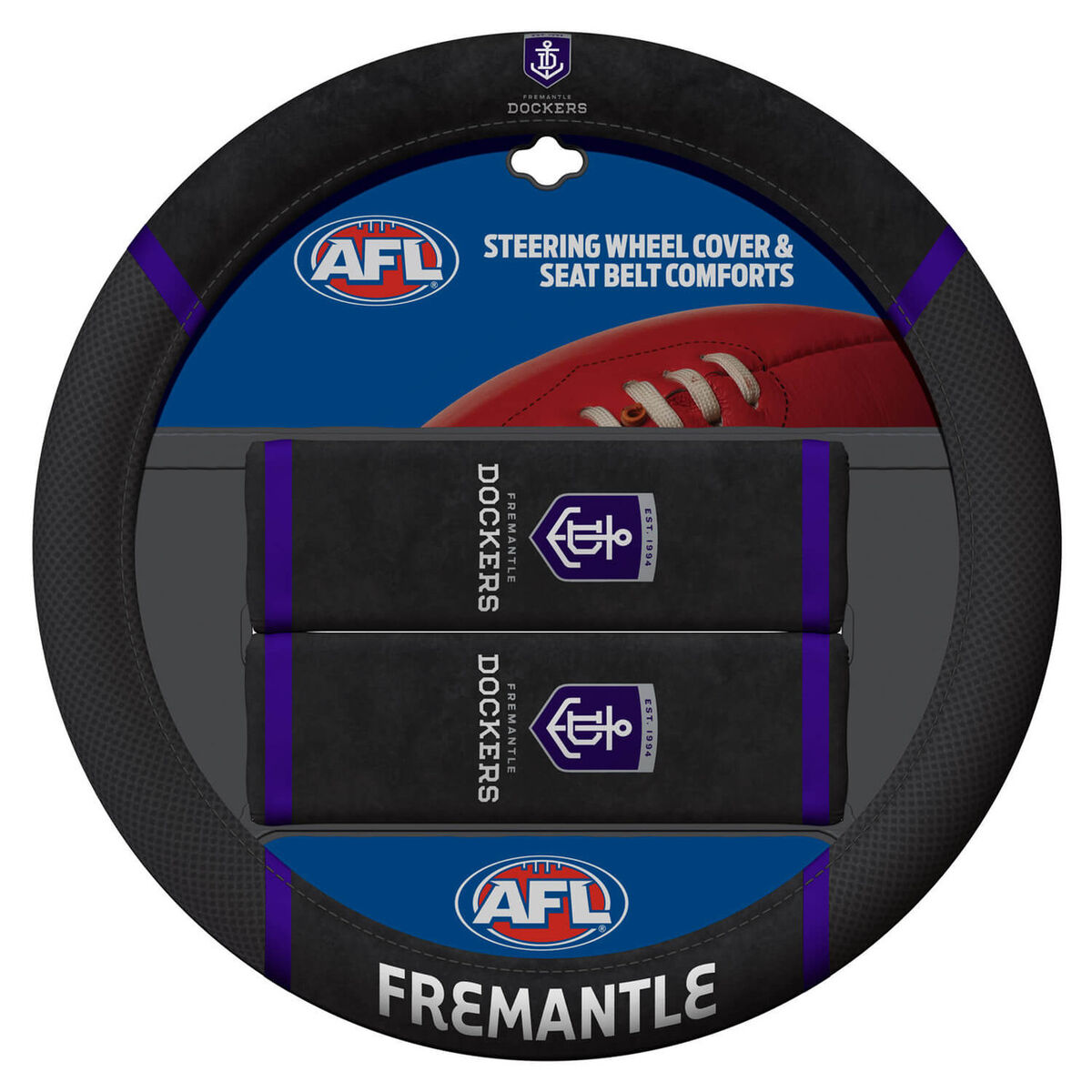 Sperling AFL Steering Wheel Cover Set - Fremantle