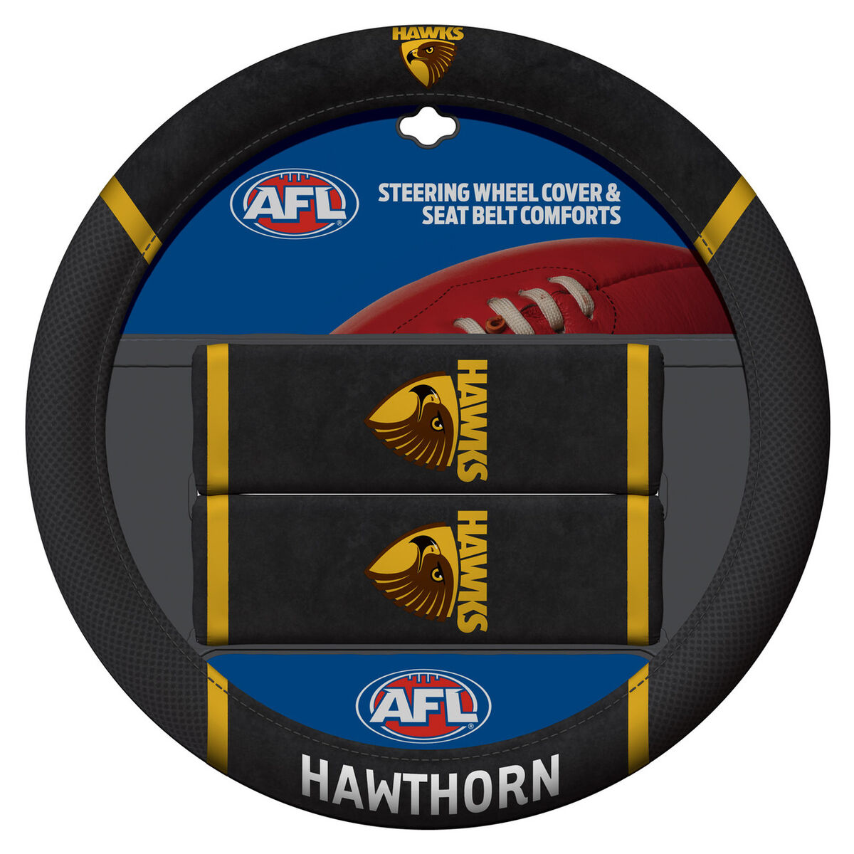 Sperling AFL Steering Wheel Cover Set - Hawthorn