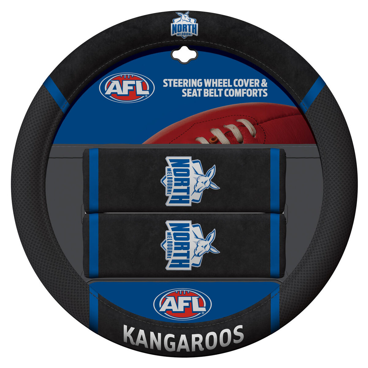 Sperling AFL Steering Wheel Cover Set - North Melbourne 'Kangaroos'