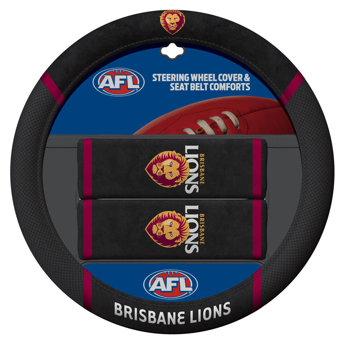Sperling AFL Steering Wheel Cover Set - Brisbane Lions