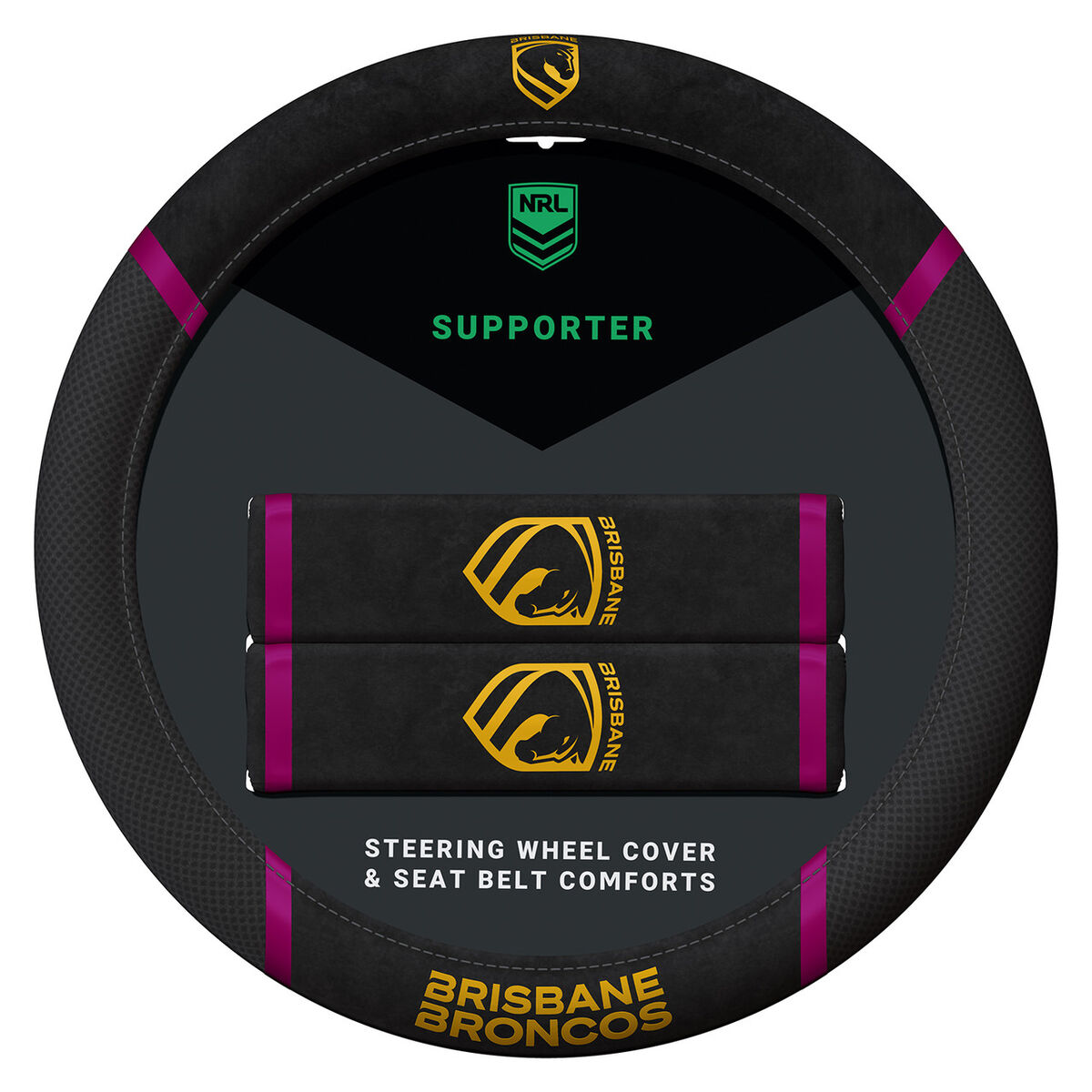 Sperling NRL Steering Wheel Cover Set - Broncos