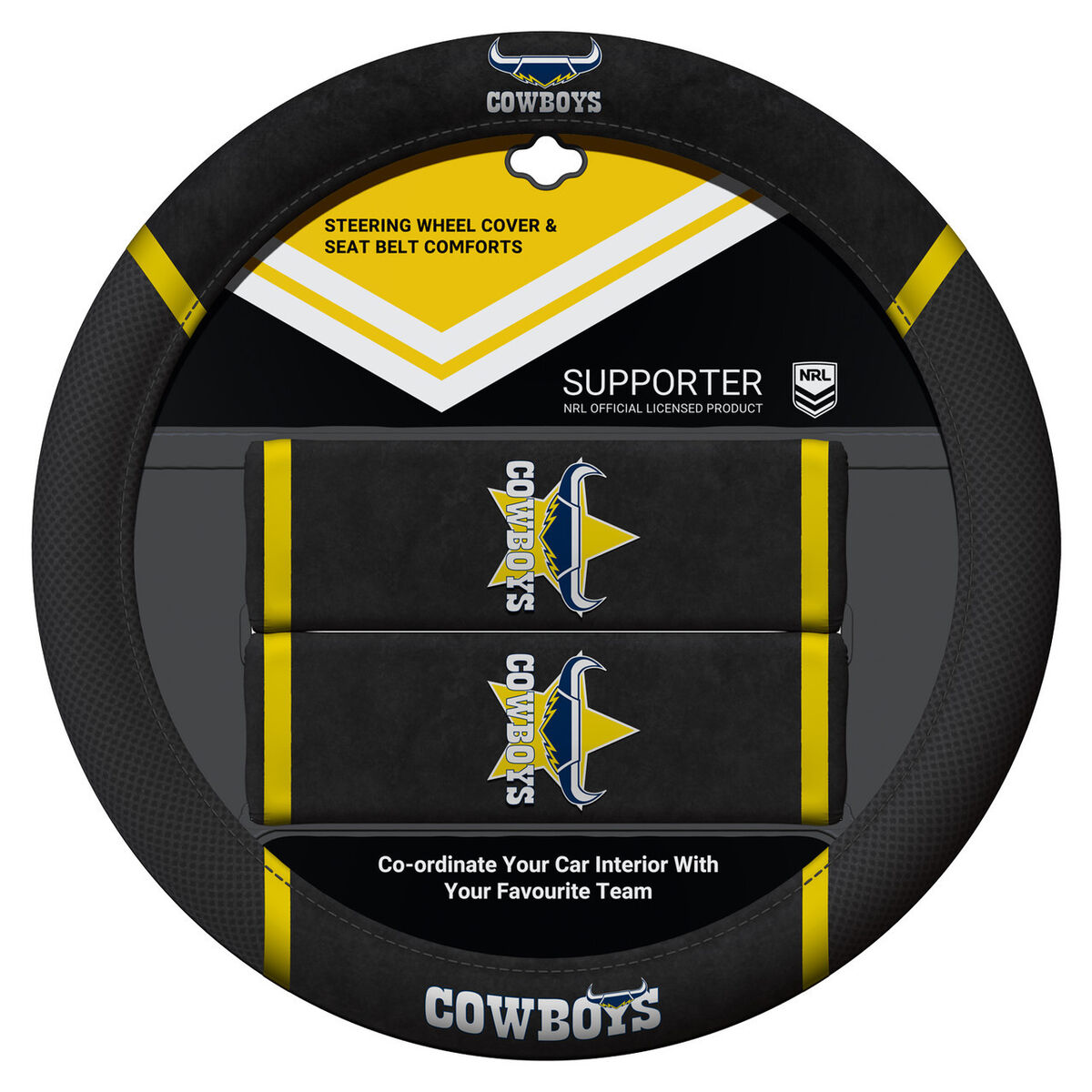 Sperling NRL Steering Wheel Cover Set - Cowboys