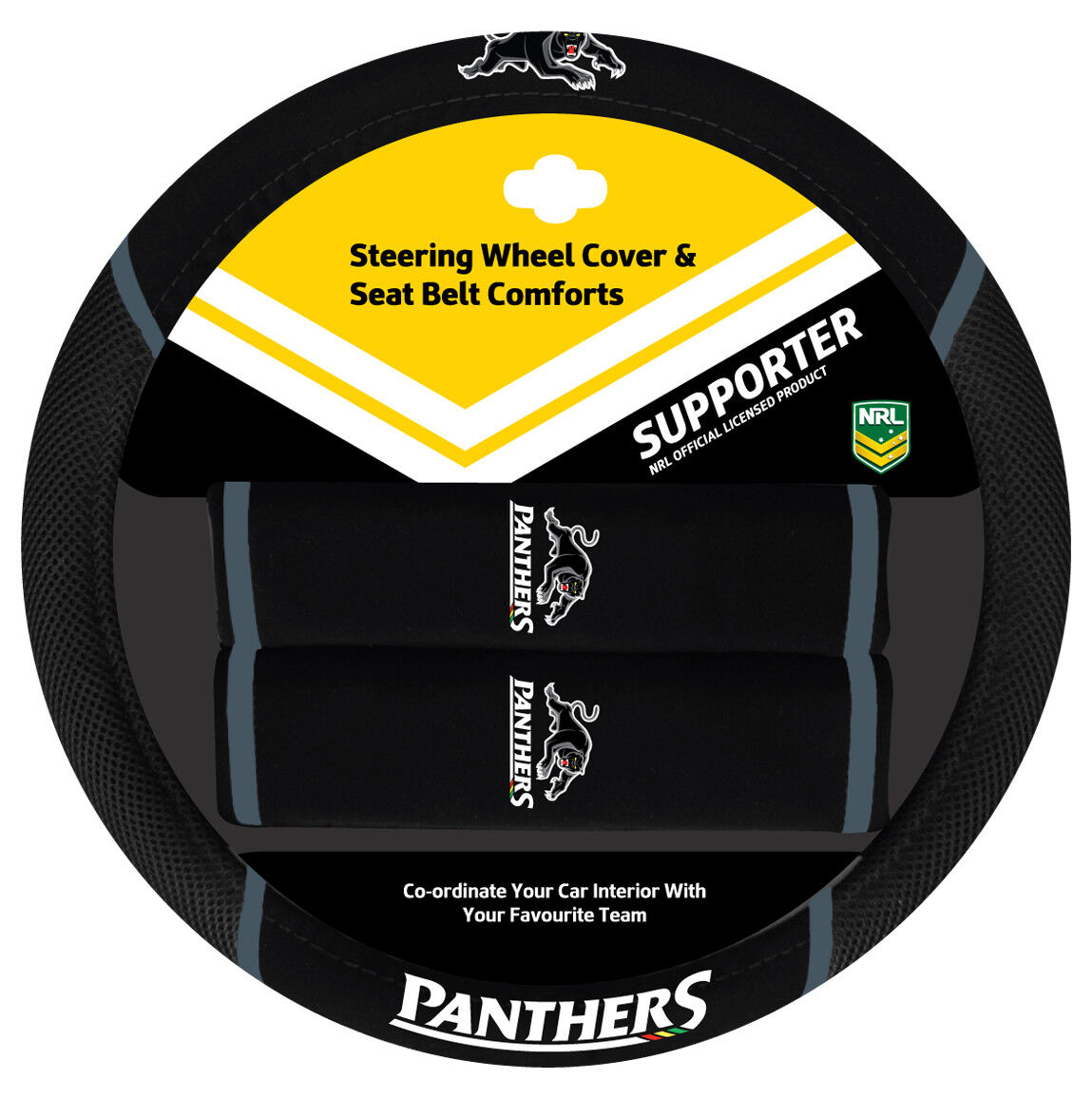 Sperling NRL Steering Wheel Cover Set - Panthers