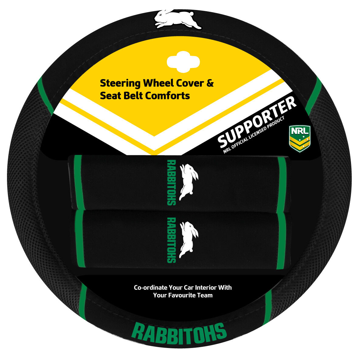 Sperling NRL Steering Wheel Cover Set - Rabbitohs