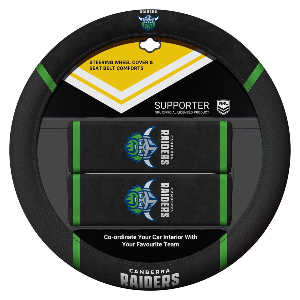 Sperling NRL Steering Wheel Cover Set - Raiders