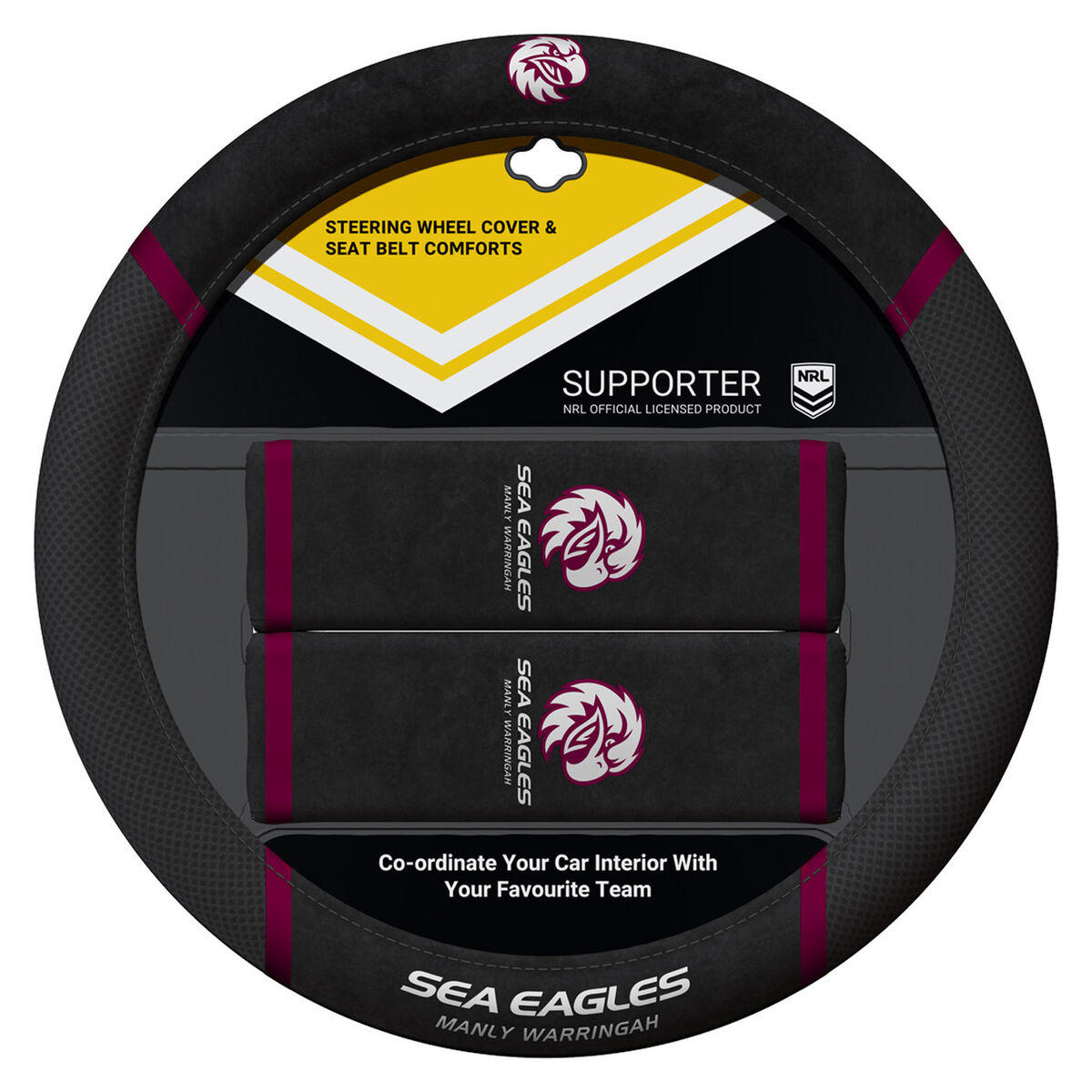 Sperling NRL Steering Wheel Cover Set - Sea Eagles