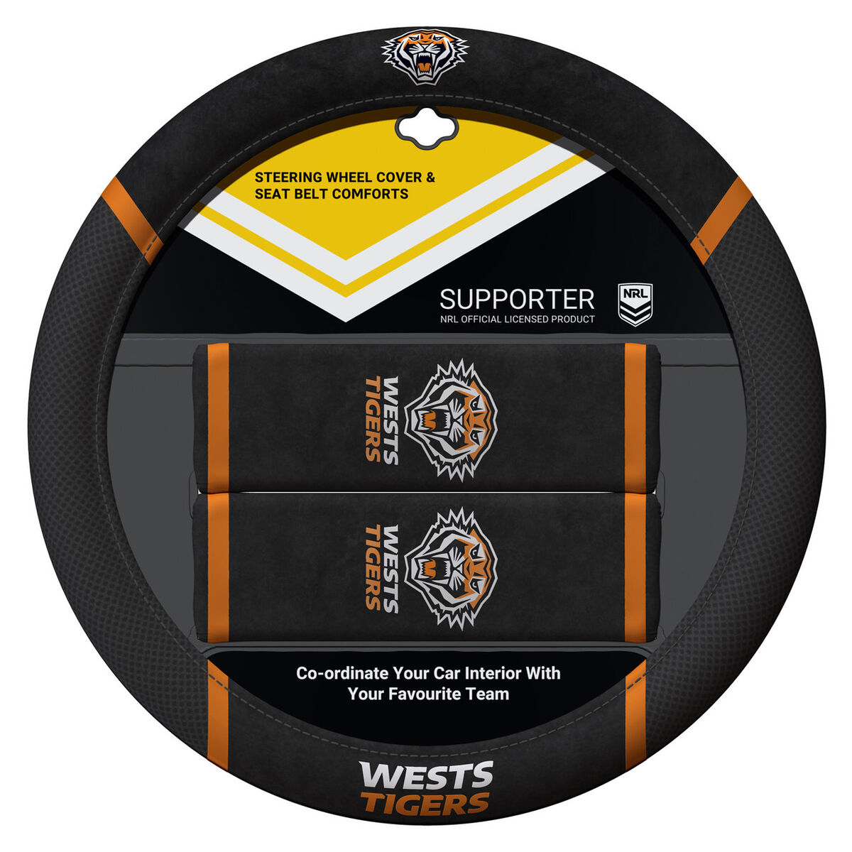 Sperling NRL Steering Wheel Cover Set - Tigers