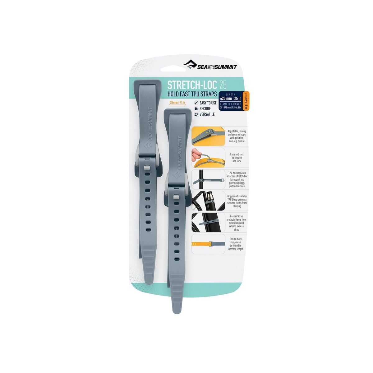 SEA TO SUMMIT Stretch-Loc 25 - [2 Pack] 20mm x 625mm Dusk