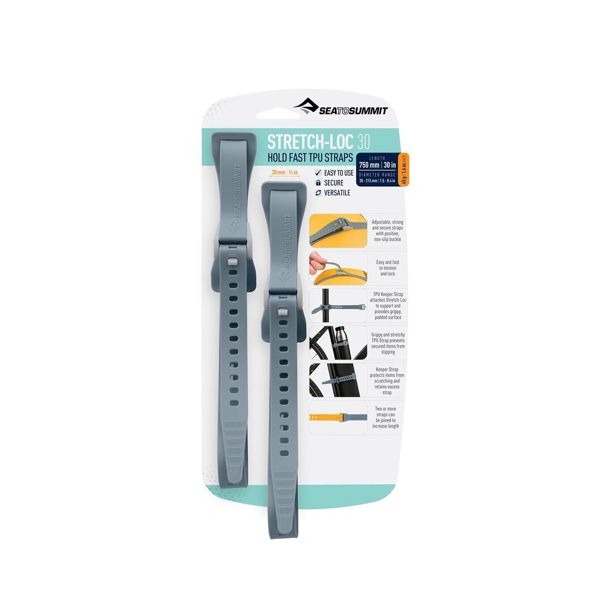 SEA TO SUMMIT Stretch-Loc 30 - [2 Pack] 20mm x 750mm Dusk