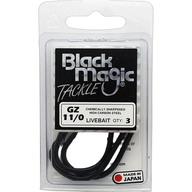 Black Magic GZ #11/0 LiveBait Hook Economy Pack (3)