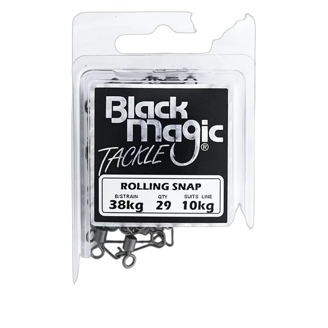 Black Magic 10KG Rolling/Snap Swivel Eco (38KG BS) Economy Pack