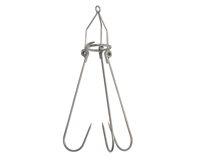 Hookem Large Cliff Gaff - 3 X 6mm Hooks On Ring - Wa Style - Stainless Steel