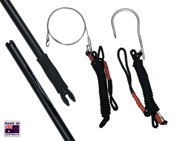 Hookem Combo Round Flying Gaff/Tailrope - 13 X 150mm (6") Stainlessl Head & 4mm Tailrope - 1.6M