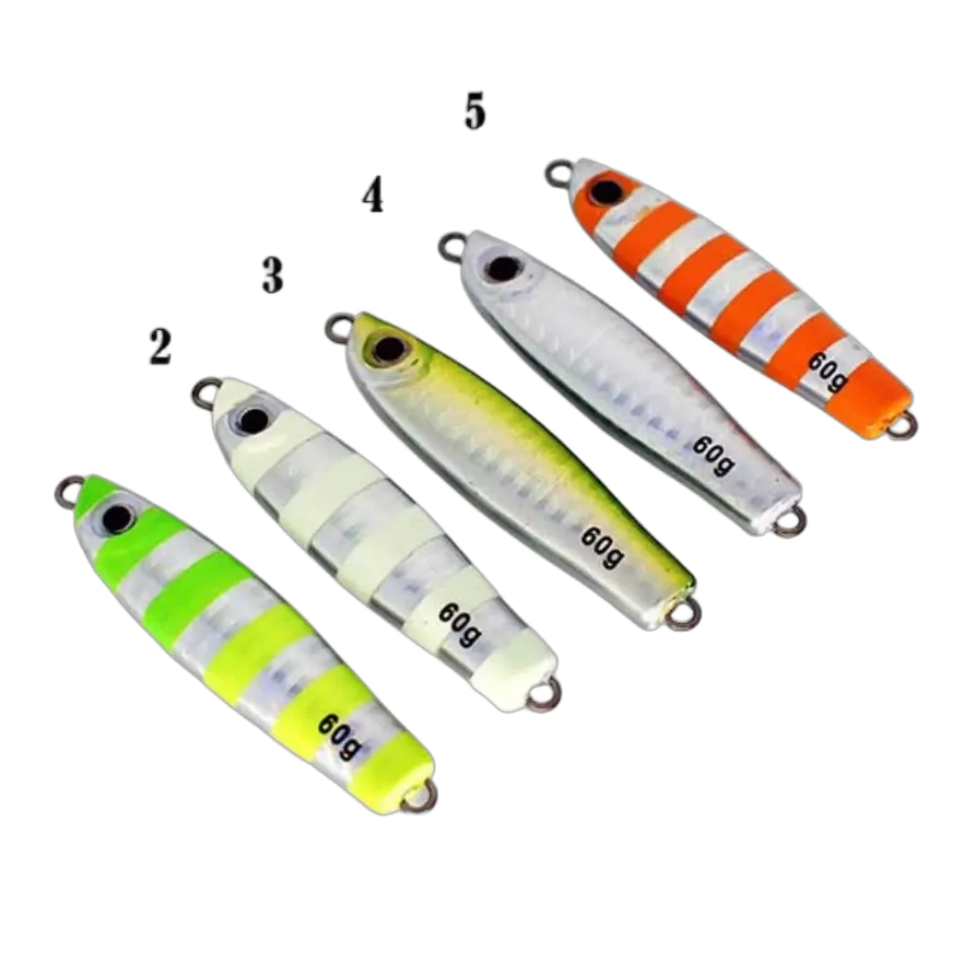 Slow Pitch Jig 60grm White/Silver Stripe - Beacon Basher 1 (2)