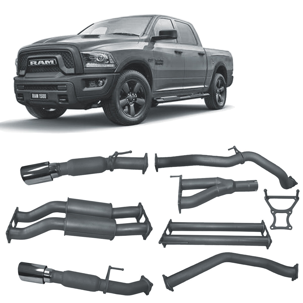 Redback Exhaust For Ram 1500 2018 Onwards HEMI5.7 5.7 Litre Twin