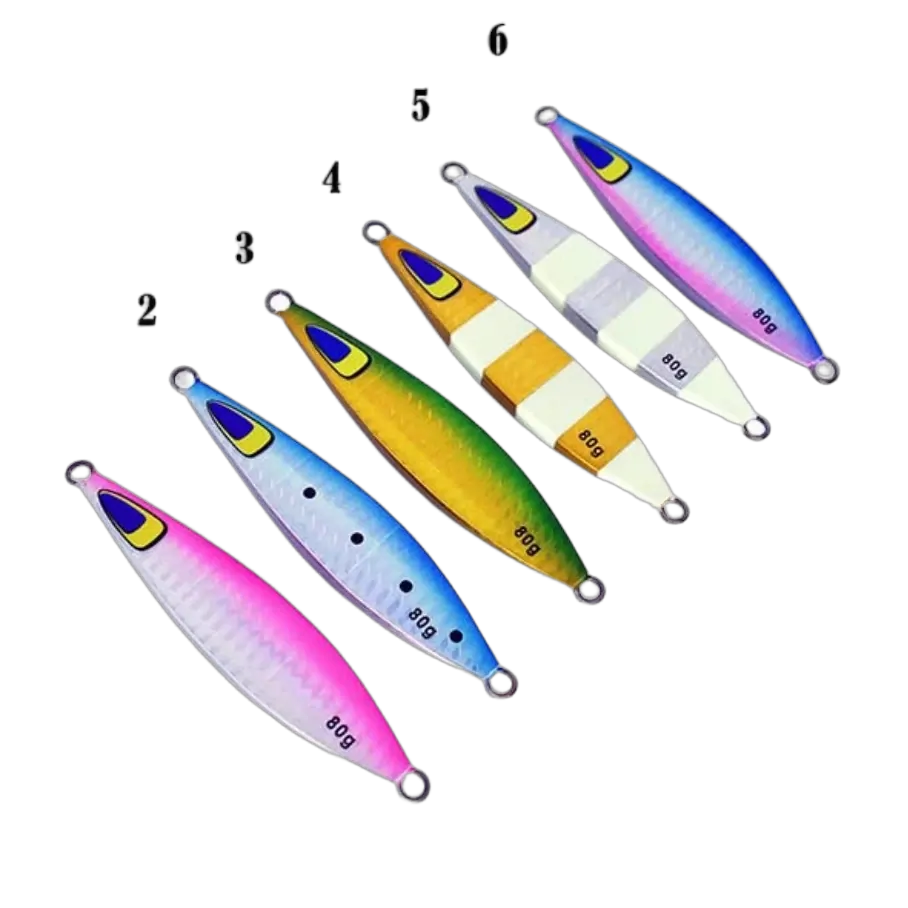 Slow Pitch Jig 80grm Gold/White - Flat Face (4)