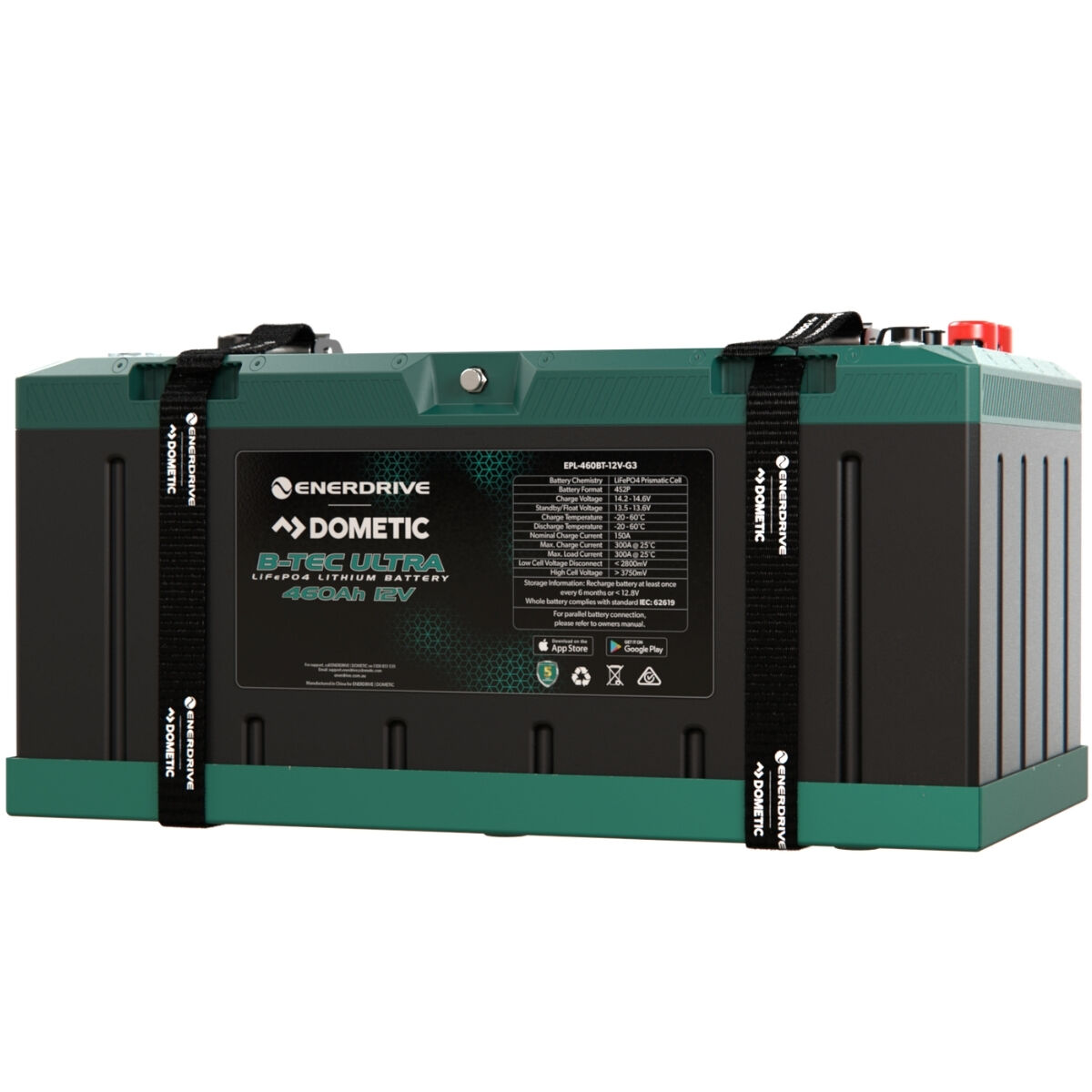 Enerdrive B-TEC ULTRA 12V 460ah Lithium Battery IP67 Waterproof