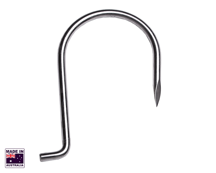 Hookem Round Gaff Hook - 10 X 100mm Stainless Steel Head Only