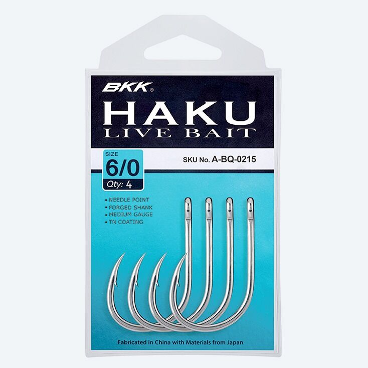 BKK Haku Livebait Hooks - 6/0 - 4 Per Pack