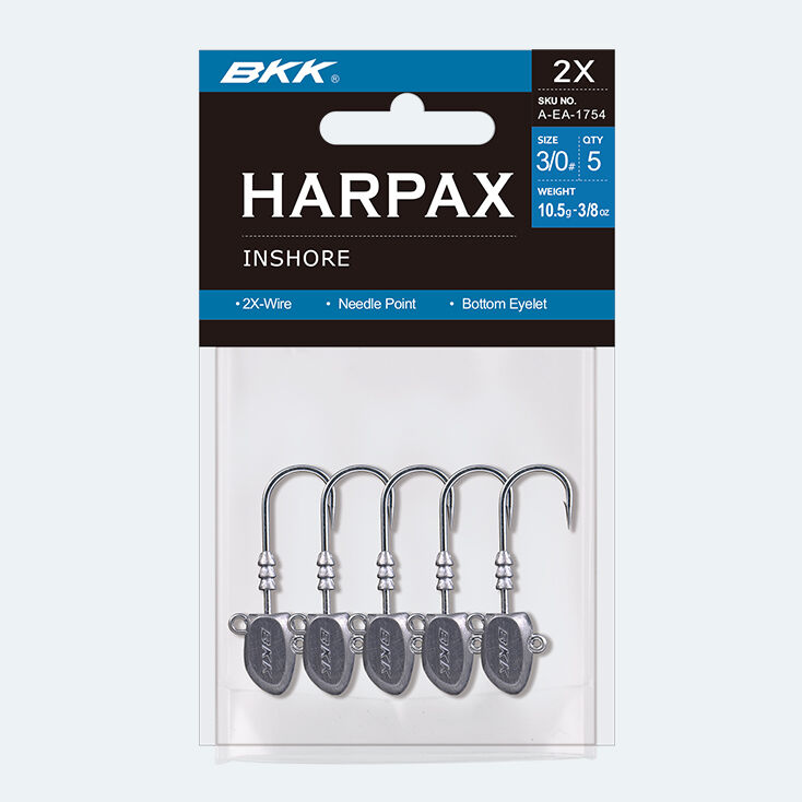 BKK Harpax Inshore Jighead - 3/0 - 1/8oz - 5 Per Pack