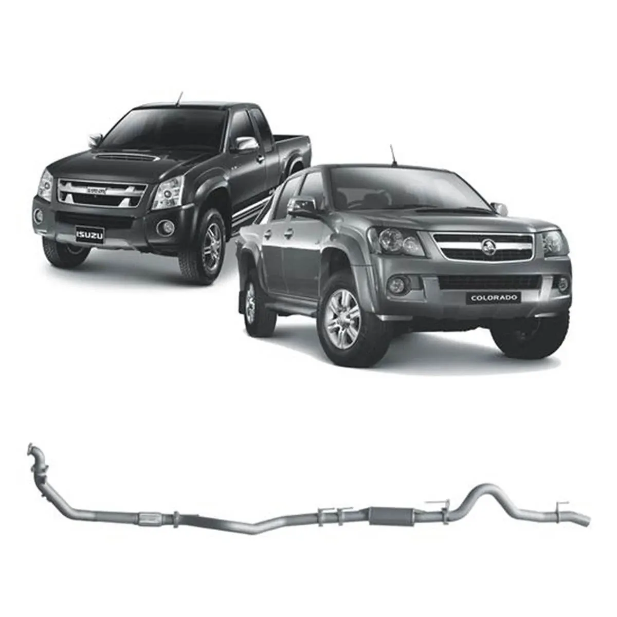 Redback Exhaust For Holden Rodeo / Colorado 2007 - 2012 4JJ1-TCX 3.0 Litre No Catalytic Converter - Resonator