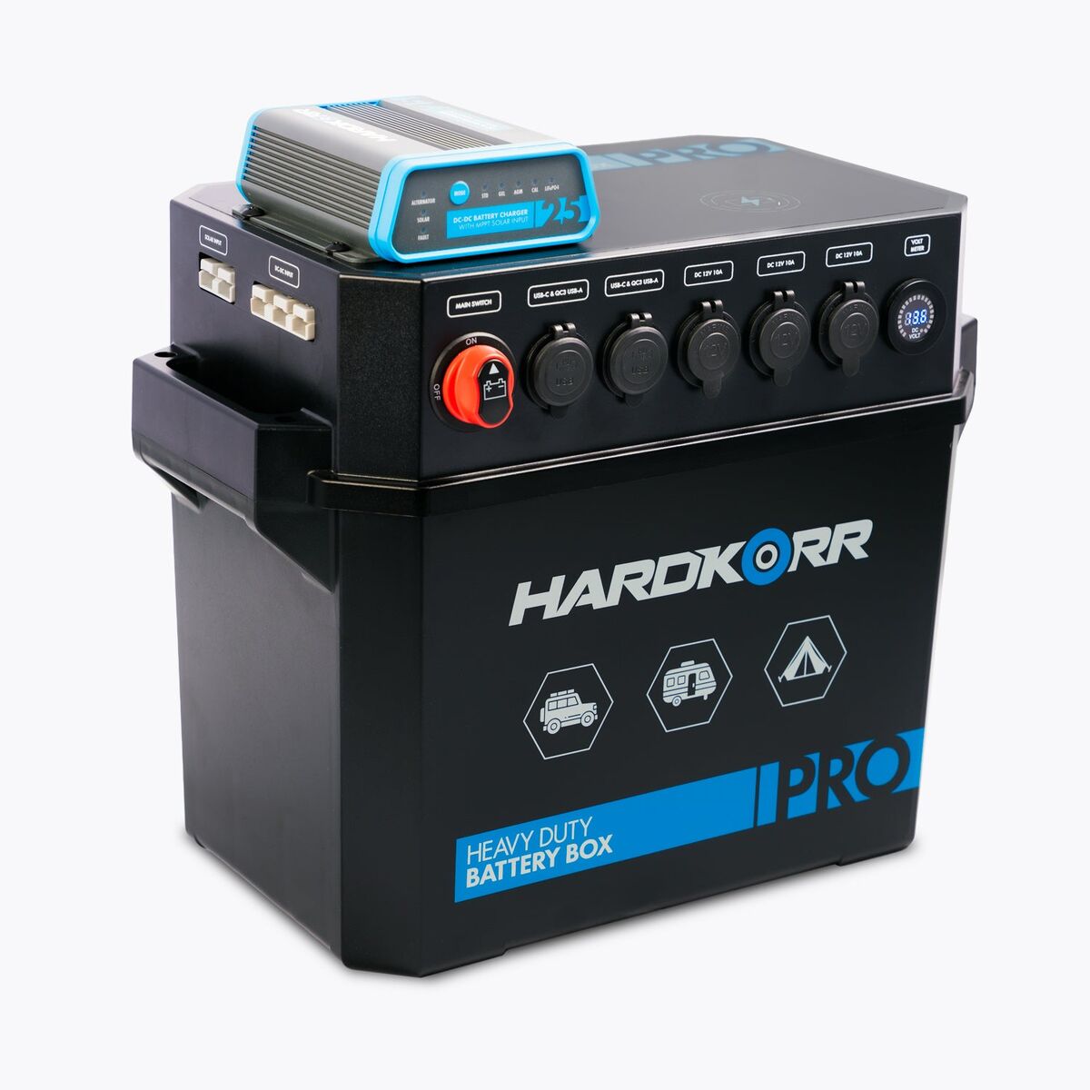 Hard Korr Heavy Duty Battery Box PRO with 25A DCDC Charger
