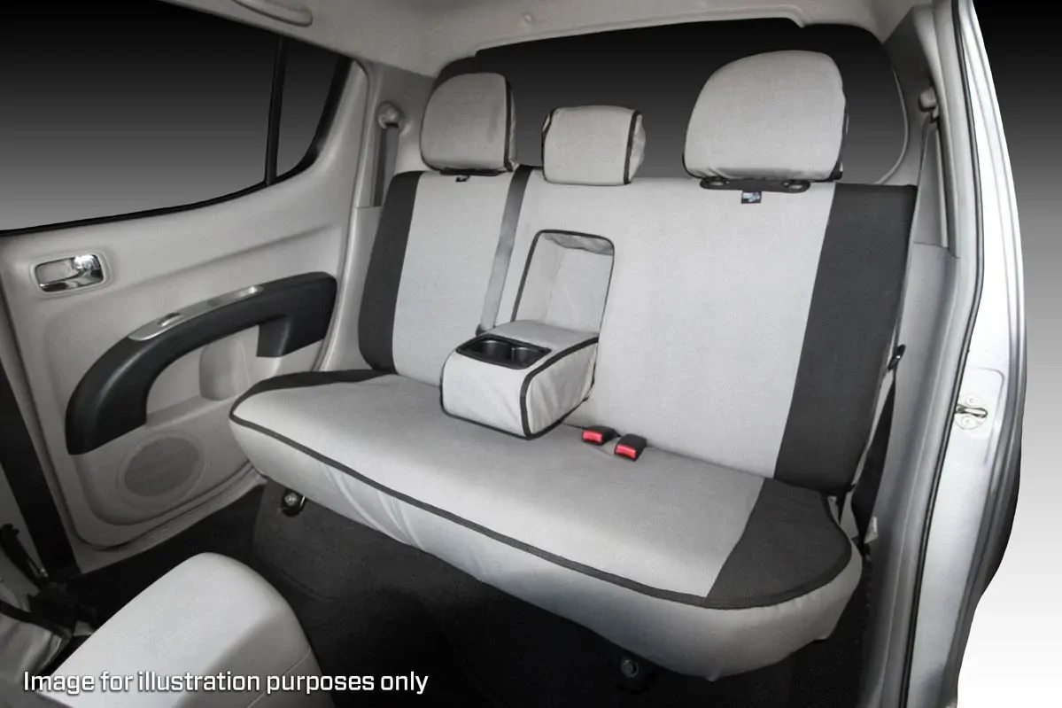 MSA Rear Dual Cab Full Width Bench (2 Head Rests) (Mto) - MSA Premium Canvas Seat Covers To Suit Toyota Hilux - Sr5 Single, Extra & Dual Cab 05/05 To