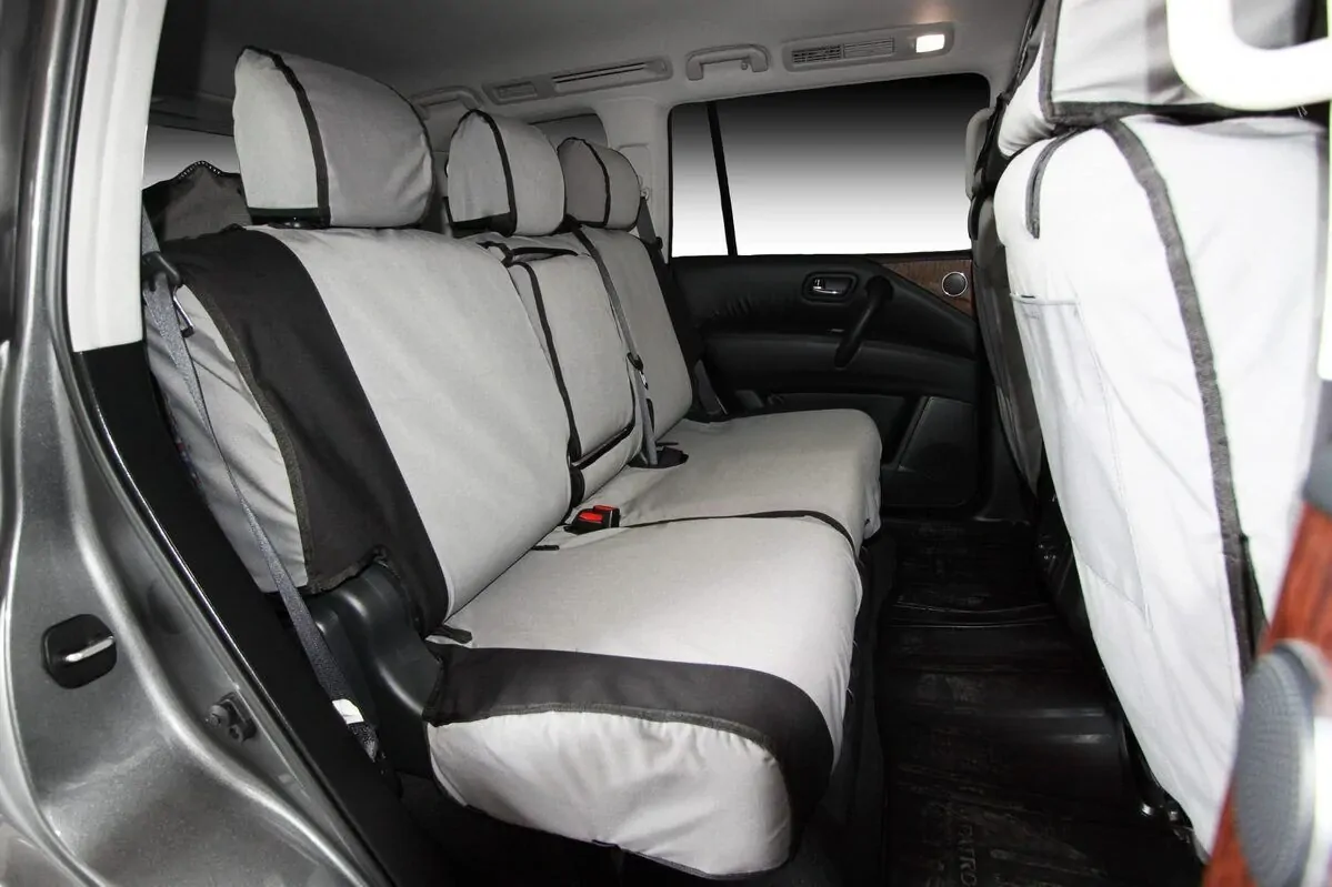 MSA Rear Extra Cab Small 50/50 Bench Single Back No Headrest (Mto) - MSA Premium Canvas Seat Covers To Suit Toyota Hilux - Sr5 Single, Extra & Dual Ca