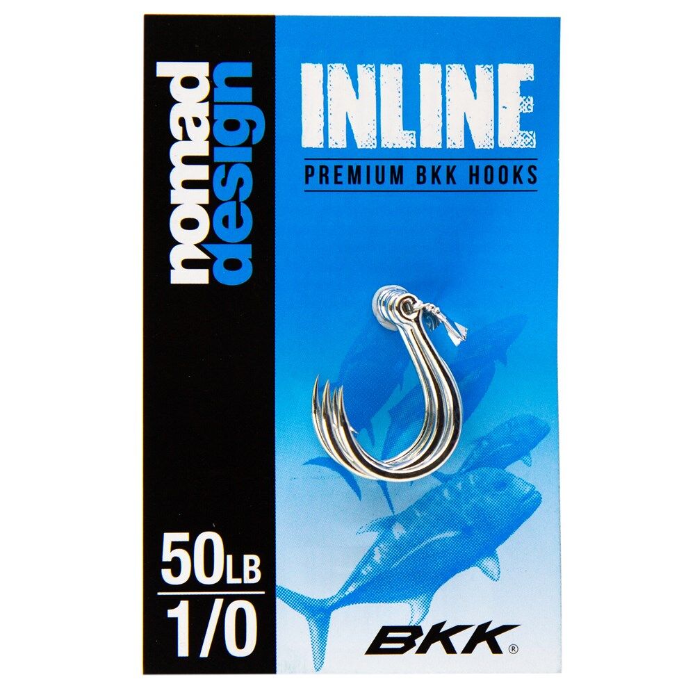 Nomad Design Inline Eye Single Hooks - 1/0 - 6 per pack