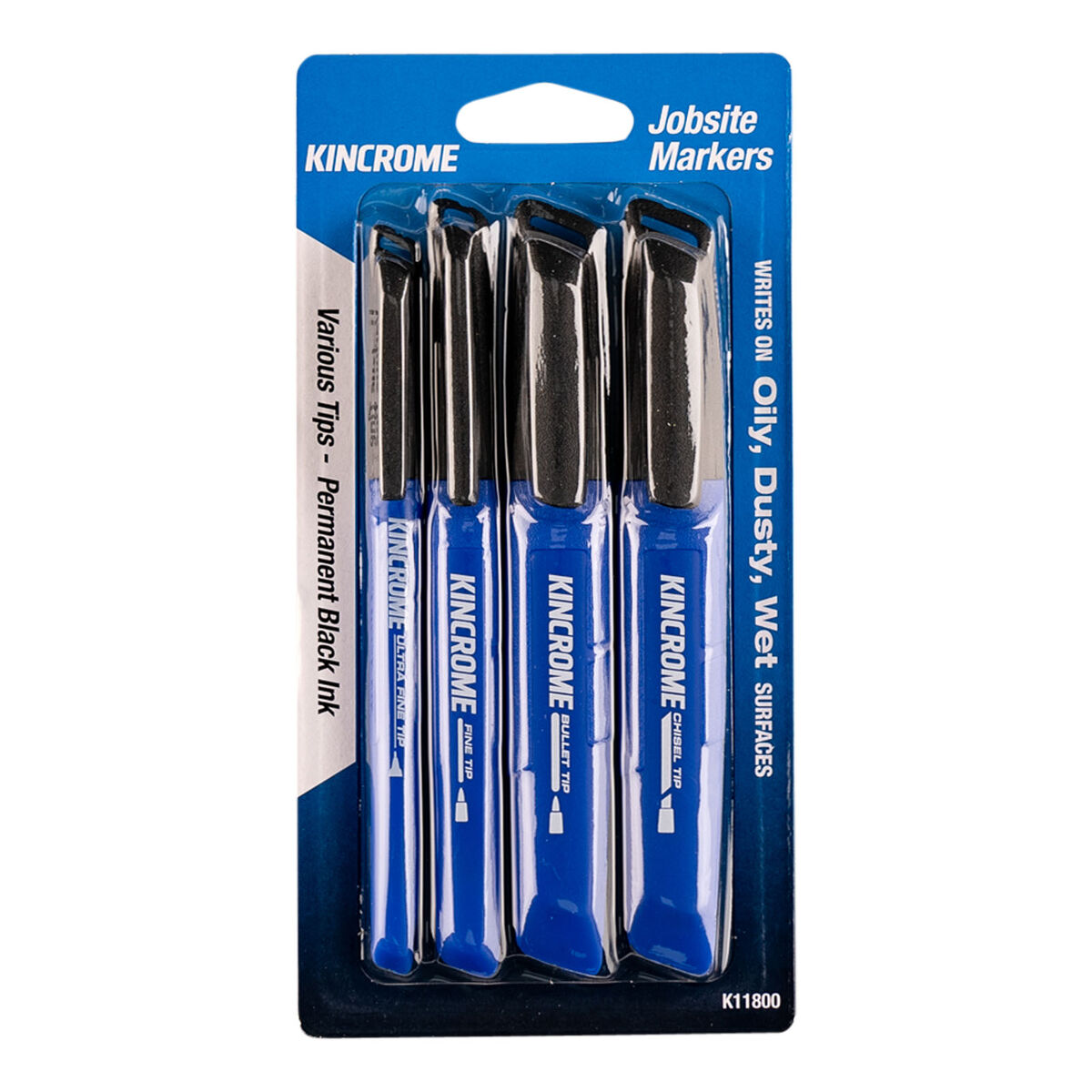 Kincrome Permanent Marker Starter Pack 4 Pack Black