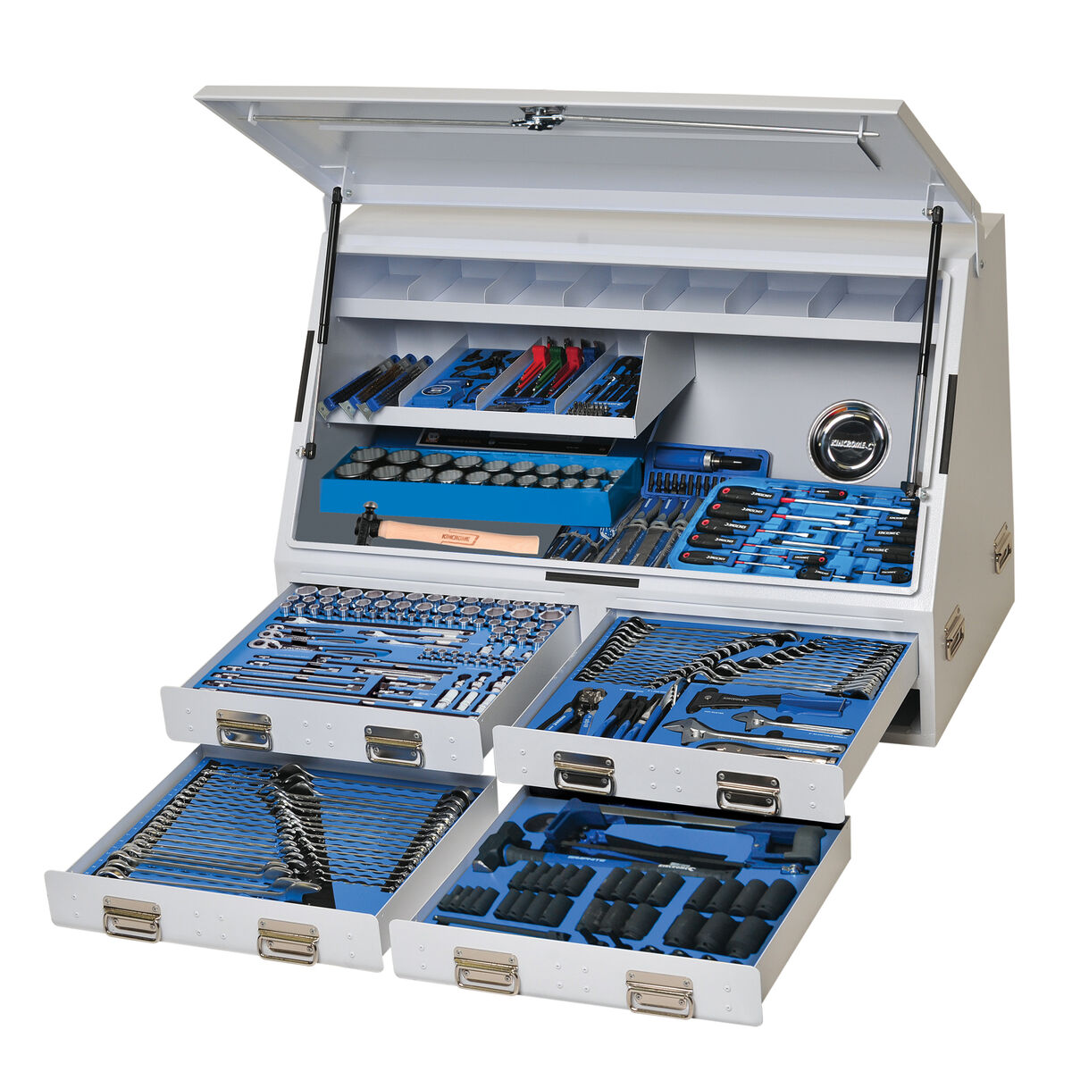 Kincrome Upright Truck Box Tool Kit 385 Piece 4 Drawer (47") White