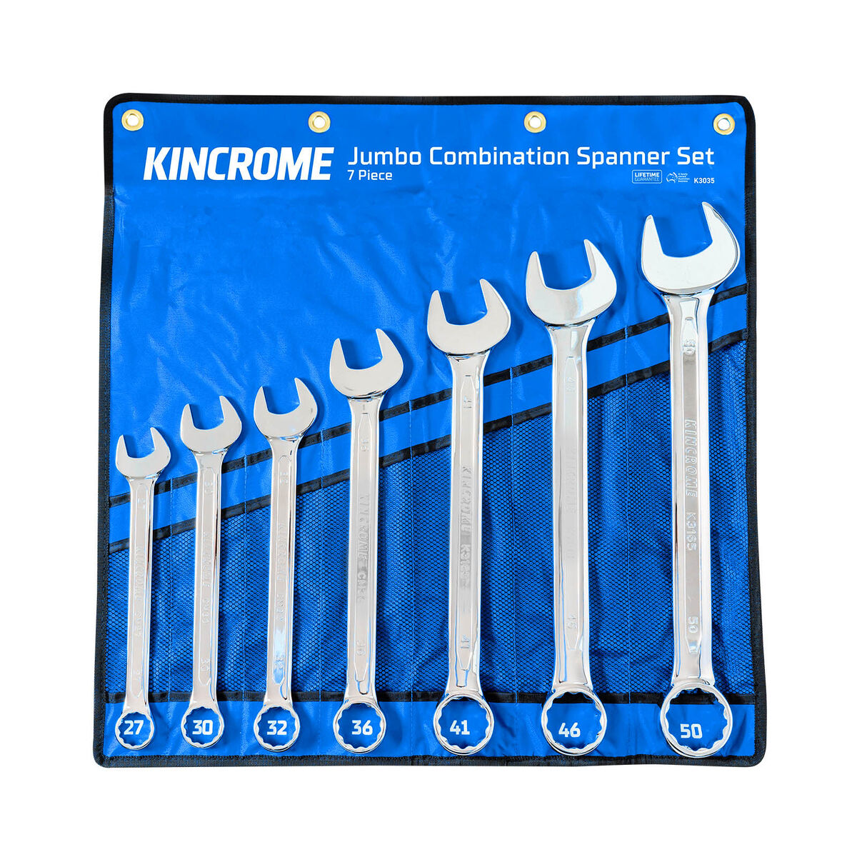 Kincrome Jumbo Combination Spanner Set 7 Piece - Metric