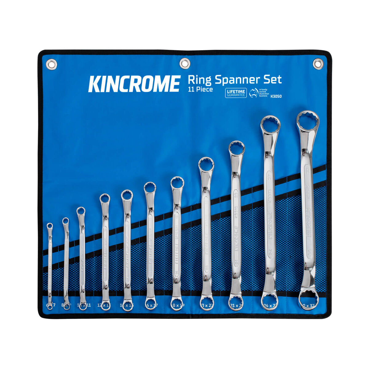 Kincrome Ring Spanner Set 11 Piece - Metric