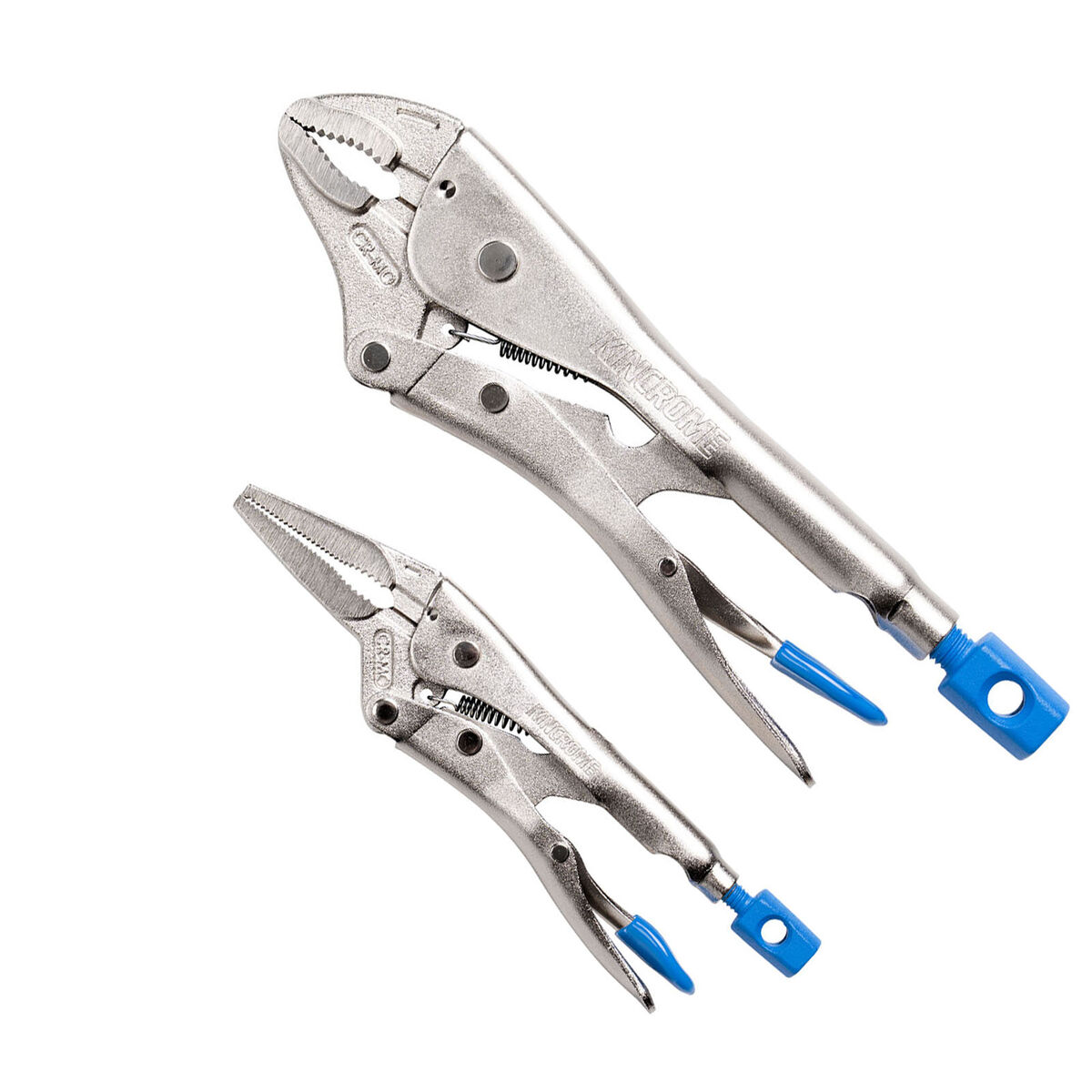 Kincrome 2pce Locking Plier Set - 180mm Long Nose & 250mm Curved Jaw